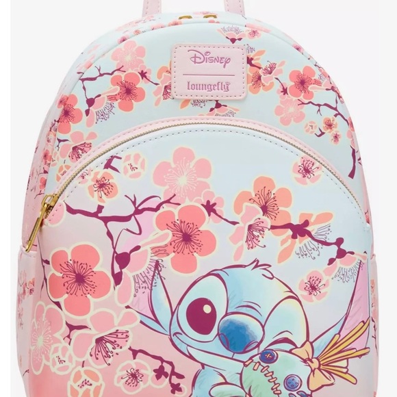 Loungefly | Bags | Loungefly Disney Floral Backpack Pink And Blue ...